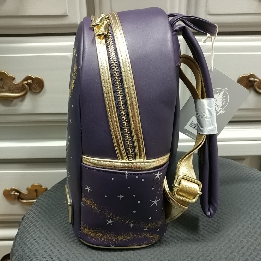 Loungefly Disney Wish Mini Backpack Disney Parks Asha and Star Purple & Gold - Picture 8 of 17